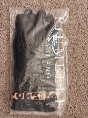 Piumelli Milano leather gloves cashmere lined womens size 7 NWT